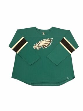 Philadelphia Eagles NFL Women's Fanatics Green 3/4 Sleeve Graphic Shirt Size 2X
